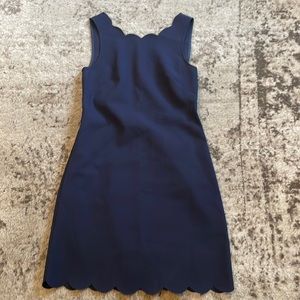 J. Crew Factory, navy blue scalloped dress